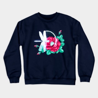 Full bloom | Dragonfly loves roses Crewneck Sweatshirt